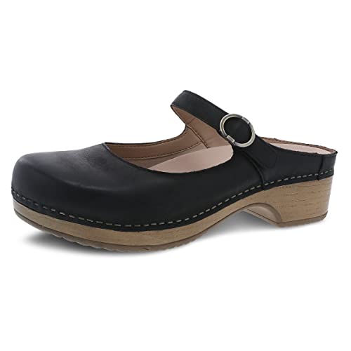 Dansko Bria Slip-On Mary Jane Mule Clogs for Women – Memory Foam and Arch Support for All -Day Comfort and Support – Lightweight EVA Outsole for Long-Lasting Wear Black 6.5-7 M US