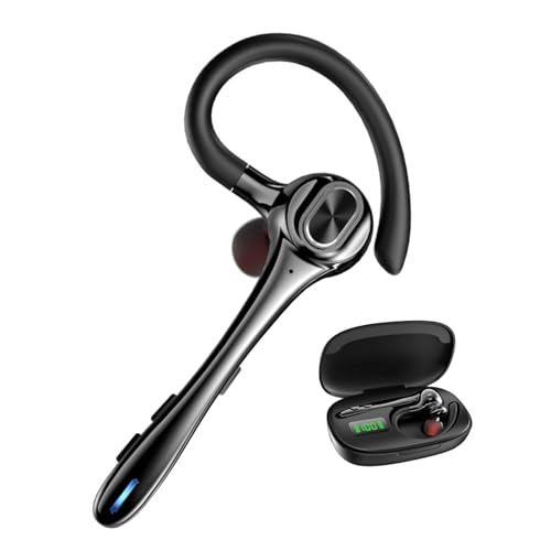 Earbuds Bluetooth Headset Wireless Earpiece with Noise Canceling Microphone 160H Standby Time Hands Free Headphones Single Ear Earphones for IOS Android Samsung Cell Phones Business Home Office Gaming