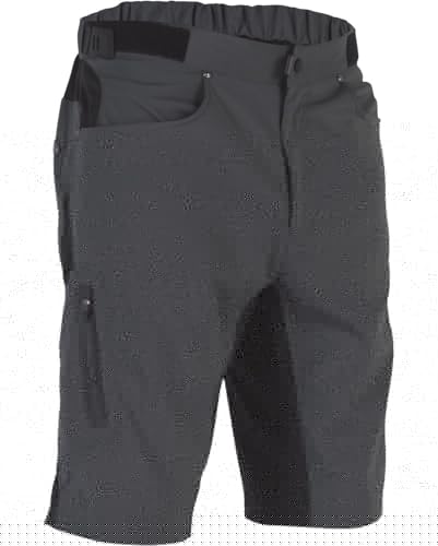 ZOIC Ether Short - 12" Inseam + 9" Essential Liner Men's Mountain Bike Cycling Shorts, Shadow, Medium