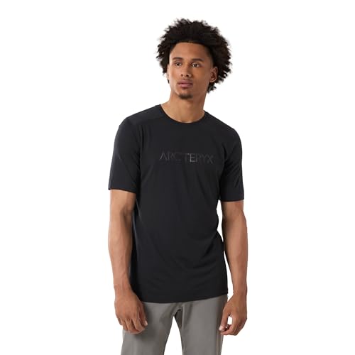 Arc'teryx Ionia Merino Wool Arc'Word Logo Shirt SS Men's | Soft Merino-Blend Performance Tee | Black, X-Large