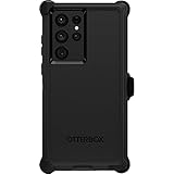 OtterBox Galaxy S22 Ultra Defender Series Case - Black, Rugged & Durable, with Port Protection, Includes Holster Clip Kickstand