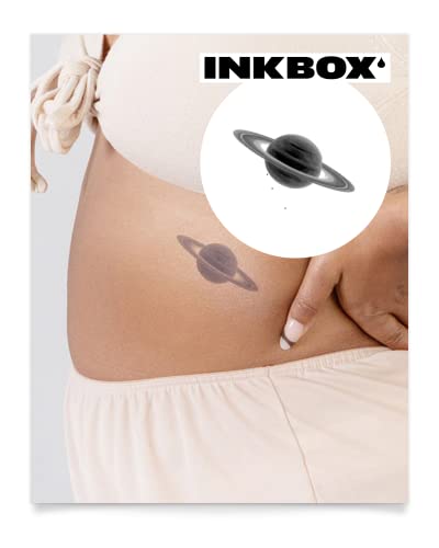 Inkbox Temporary Tattoos, Semi-Permanent Tattoo, One Premium Easy Long Lasting, Water-Resistant Temp Tattoo with For Now Ink - Lasts 1-2 Weeks, Ring of Saturn, 3 x 3 in