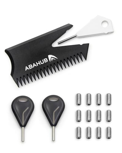 Abahub Surfboard Fin Key Screws Kit for FCS Fins with Surf Wax Comb & 2 Extra Keys and Screws