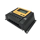 HUALUCK Solar Charge Controller MPPT Solar Panel Controll Regulator 10A/20A/30A/40A/50A/60A/80A PWM Solar Charge Controller 12V/24V/36V/48V Auto Identify(80A)