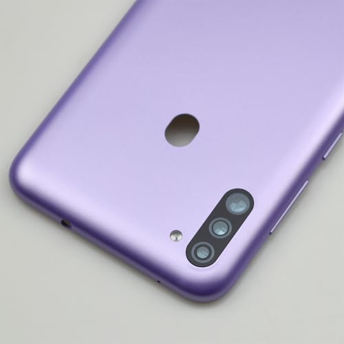 Purple Back Panel Cover Replacement for Samsung Galaxy M11 with Pre-Cut Adhesive Rear Camera's Frame and Glass Cover and Installation Tool Kit