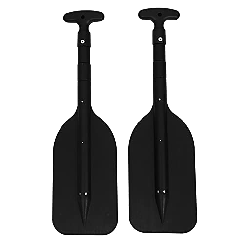 LIOOBO Telescopic Kayak Paddle Canoe Oar: Plastic Aluminum Alloy River Tubing Paddles Boating Accessories 2Pcs Black