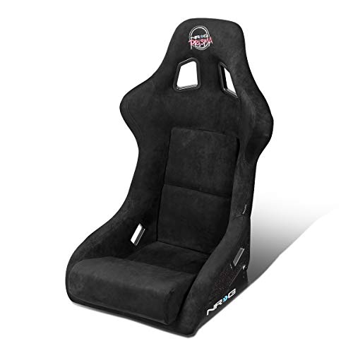 Auto Dynasty Fiber Glass Black Bucket Racing Seat w/Side Mountes FRP-302BK (Large)