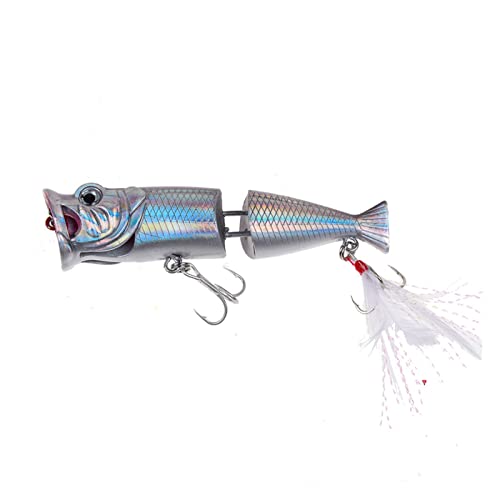 QAZWSXED LESANGBAIHUODIAN 1PCS New Hard Poper Fishing Lure 8cm 11.5g Topwater Fish Baits 6# Hooks Tackle (Color : NO4)