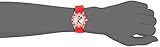 Disney Kids' W001573 "Time Teacher" Mickey Mouse Stainless Steel Watch with Red Nylon Strap