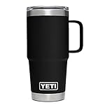 YETI Rambler 20 oz Travel Mug, Stainless Steel, Vacuum Insulated with Stronghold Lid, Black