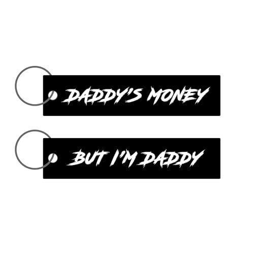 ON THREE RACING Daddy's Money Key Tag Keychain - Car Accessories for Car Enthusiasts & Racing Fans - Unisex-Adults Metal Keychain - Black