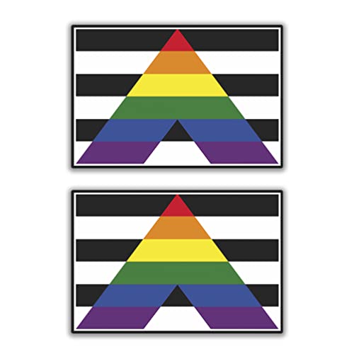 Kramer sticker's shop Straight Ally Flag Vinyl Sticker for Car Decal Water Bottle Laptop Decal Motorcycle Helmet 3 in.