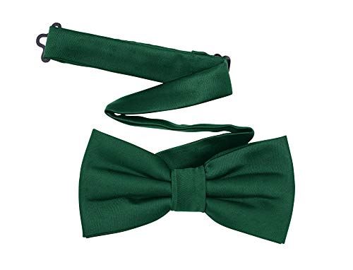 Clip On Bow Tie Navy Elastic Strap Pre-tied Tuxedo Dark Green Schooler