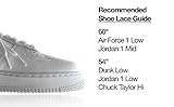 SOL3 Original Shoe Laces - Flat Replacement Shoelaces for Air Force 1, Converse, Jordans, Athletic & Casual Sneakers (60”, White + AF1 Charm)