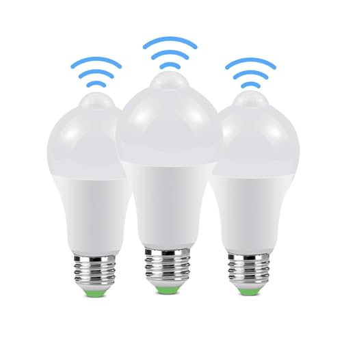 Smart LED Light Bulbs,20W E27 PIR Motion Sensor LED Light Bulb 110V-220V Smart Motion Detector Night Lamp for Home Stair Pathway Security Lights,White
