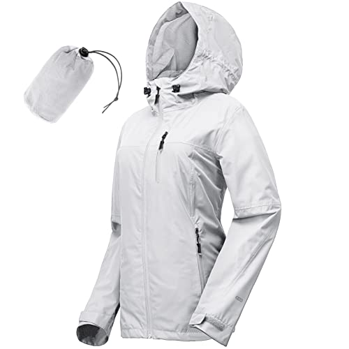 33,000ft Packable Rain Jacket Women Lightweight Waterproof Raincoat with Hood Cycling Bike Jacket Windbreaker