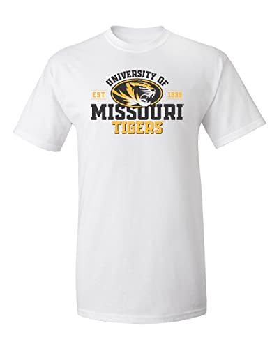 CornBorn Mizzou Tigers Tee Shirt - Mizzou Football Shirt - Missouri Tshirt - White - 4X