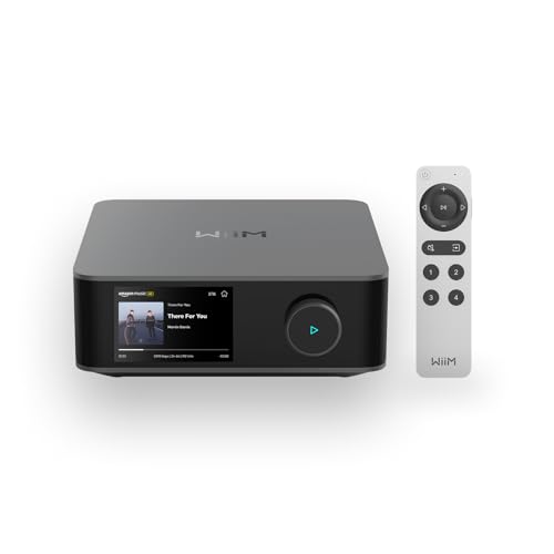 WiiM Amp Ultra with Voice Remote 2 | 100W Streaming Amplifier with Premium ESS ES9039Q2M DAC & Dual TI TPA3255 Amps | Built-in RoomFit EQ & Touchscreen | HDMI ARC, Optical, RCA Inputs | Space Gray