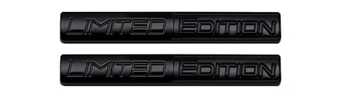 2pcs 3D Metal Limited Edition Emblem Car Logo Trunk Lid Badge Sport Turbo Decal Replacement for Universal Vehicle, Car, SUV, Truck (Black)