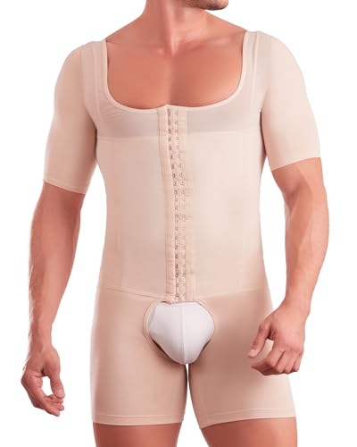 SHAPE CONCEPT Fajas para Hombres 368 High Compression Mens Shapewear Tummy Control Colombian Girdle Mens Full Body Shaper Beige