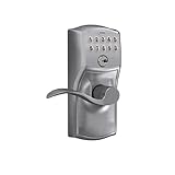 SCHLAGE FE595 CAM 626 ACC Camelot Keypad Entry with Flex-Lock and Accent Levers, Brushed Chrome