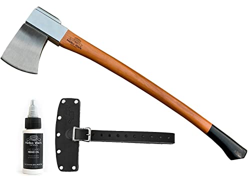 1844 Helko Werk Germany Vario Heavy Universal Axe - German Made Heavy Duty Large Felling Axe and Cutting Axe - Head 5.5 lbs, Handle 36 in. (Heavy Universal) #10055