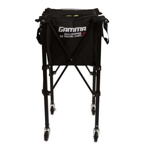 GAMMA Sports EZ Travel Cart Pro, Ball Hopper with Premium Carry Case, Holds 120 Pickleball Balls or 150 Tennis Balls