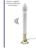 Creative Hobbies Electric Window Candle Lamp with Brass Plated Base, Dusk to Dawn Sensor Turns Candle on in Dark and Off in Light, Ready to Use! | 6 Pack