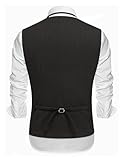 COOFANDY Mens Black Dress Vest Slim Fit Wedding Vests V Neck Casual Suit Vest