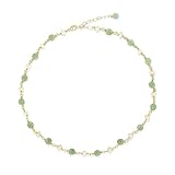 LOOYUUPEE 14K Gold Plated Natural Jade & Pearls Necklaces for Women, Natural Freshwater Pearls Jade Pendant for Women, Lucky Green Jade Jewelry Chain for Women Lover (14K Gold Plated)
