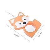 LOGOFUN Wooden Piggy Bank Fox Shaped Coin Bank with Transparent Window Cartoon Money Saving Box for Kids