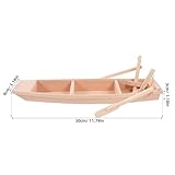 Unfinished Wooden Rowboat, Mini Wood Boat Model Figurine forIY Crafts School Project Birthday Party Home Office Table Decoration