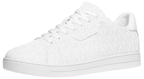 Michael Kors Men's Keating Lace Up Sneaker Trainer, Bright White, 8