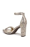 Naturalizer Womens Joy Ankle Strap Heeled Dress Sandal Dark Gold Snake 8.5 M