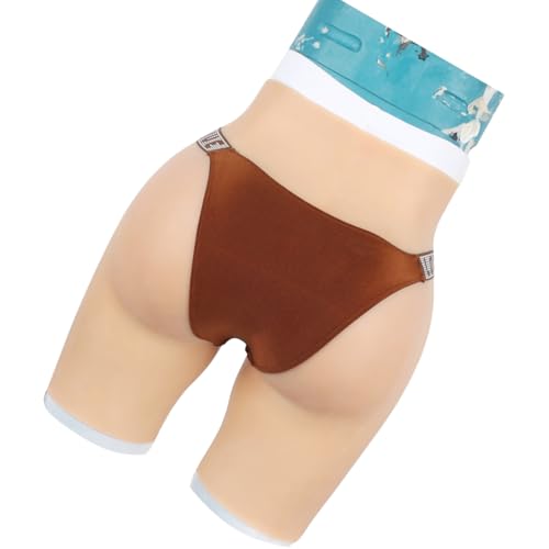 Crossdressing Apparel Male to Female Silicone Big Butt Shapewear Hip Enhancer Pants Fake Ass Panties Buttocks Push Up (Silicone - M Size, Asian Yellow)
