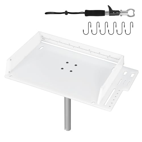 BENEHIKE Bait Cutting Board for Boat, Bait Table Filet Board with Separate Tool Slots, 360° Adjustable Rod Holder Fishing Fillet Table with Scale, Extended Boat Fish Cleaning Table