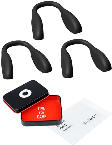 OWORK 3 Pairs Ultra Soft Silicone Sunglass Nose Pads for Oakley Split Shot OO9416/Split Time OO4129/Crossrange OO9361/Targetline OO9397, Push-in Anti-Slip Glasses Nose Piece Replacement Kit Black
