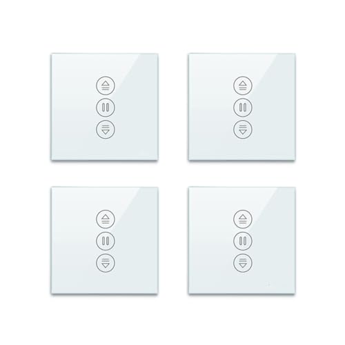 ZMIN WiFi Roller Shutter Curtain Switch - Electric Blind Smart Life App Remote Control 4pack White