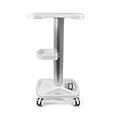 Salon Trolley, Salon Special Cart, Aluminum Alloy Trolley Mobile Stand Assembled For Ultrasonic Cavitation RF Machines Salon Spa Beauty Tattoo Cart Rolling Trolley Hair Instrument Storage Tray (White)