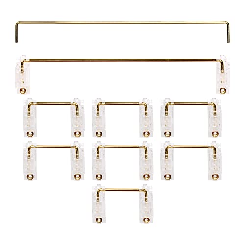 KPREPUBLIC Everglide V3 Transparent Gold Plated PCB Screw in Stabilizer for Custom Mechanical Keyboard Transparent Black Clear BM60 BM65 (V3 Clear 104 Plus x1)