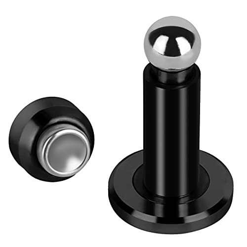 Hommyzone Adjustable Height Magnetic Door Stopper,Heavy Duty Magnetic Doorstop, 304 Stainless Steel Door Holder with Wall&Floor Mounted…(Black)