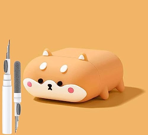 Cute Dog Case for Airpod 2nd 1st Generation Case, Funny 3D Cartoon Kawaii Cool Airpods Cases Cover Skin with Cleaning Kit & Keychain for Apple Air pod Gen 2 & 1 for Boys Girls Kids Teen, Dog