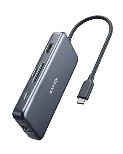 Anker USB C Hub, 7-in-1 USB C Adapter, with 4K HDMI, 60W Power Delivery, 1Gbps Ethernet, 2 3.0 Ports, SD and microSD Card Readers, for MacBook Pro and Other Laptops