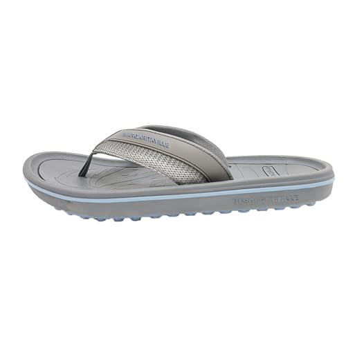 Margaritaville Golf Sandals - Spikeless Flip Flops with Arch Support, Grey/Blue, Men's 10/Women's 11