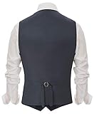 PJ PAUL JONES Mens Vest Retro Tweed Groom Vest V Neck Wool Blend Waistcoat for Autumn