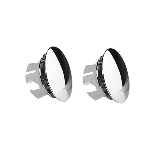 DEAKYNE Sink Overflow Ring Chrome Bathroom Sink Overflow Cover Brass Material Insert in Round Trim Cap 2 Pack