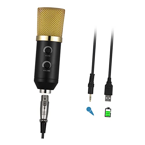 ULDIGI Broadcasting Microphone Condenser Mic for Studio Streaming Webcast Podcast XLR Adapter with Locking Knob and Echo Feature