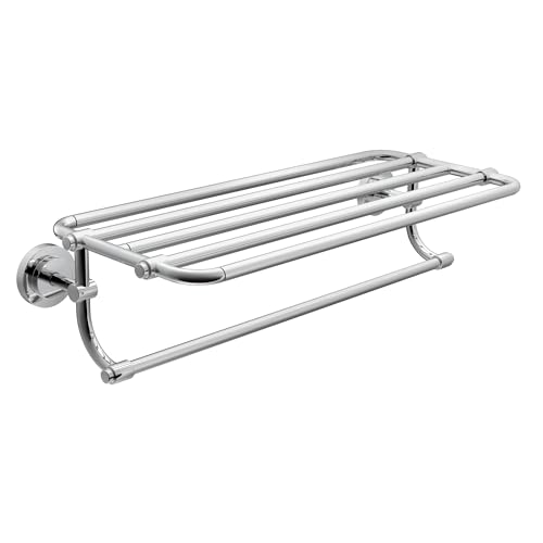Moen DN0794CH Iso 24-Inch Wide Bathroom Hotel-Style Towel Shelf with Towel Bar, Chrome