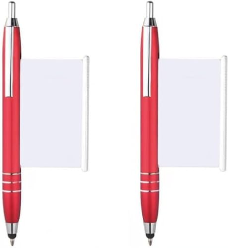BWESOO 2Pcs Red Pen With Cheat Sheet,Retractable Paper Ball Point Pens For School Office Products Color Ballpoint Pens