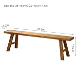 PLMOKN Wooden Narrow Bench Indoor Farmhouse Entryway Long Rustic Noodle for End of Bed Hallway Church Pew Breakfast Nook Kitchen & Dining Room Benches,78.7X10.2X17.7 Inch